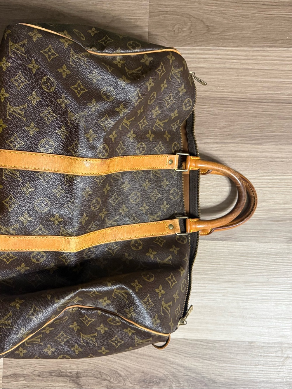 Louis Vuitton Brown Monogram Travel Tote with Natural Leather Trim - Picture 10 of 14